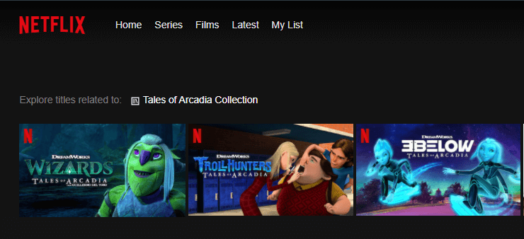 tales of arcadia netflix search